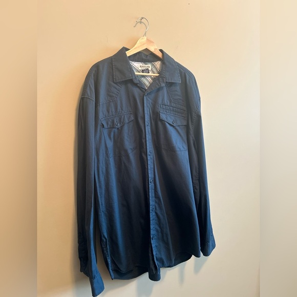 Magellan Sportswear | Navy Blue Button-Up Shirt, Men’s XXL - Picture 5 of 7